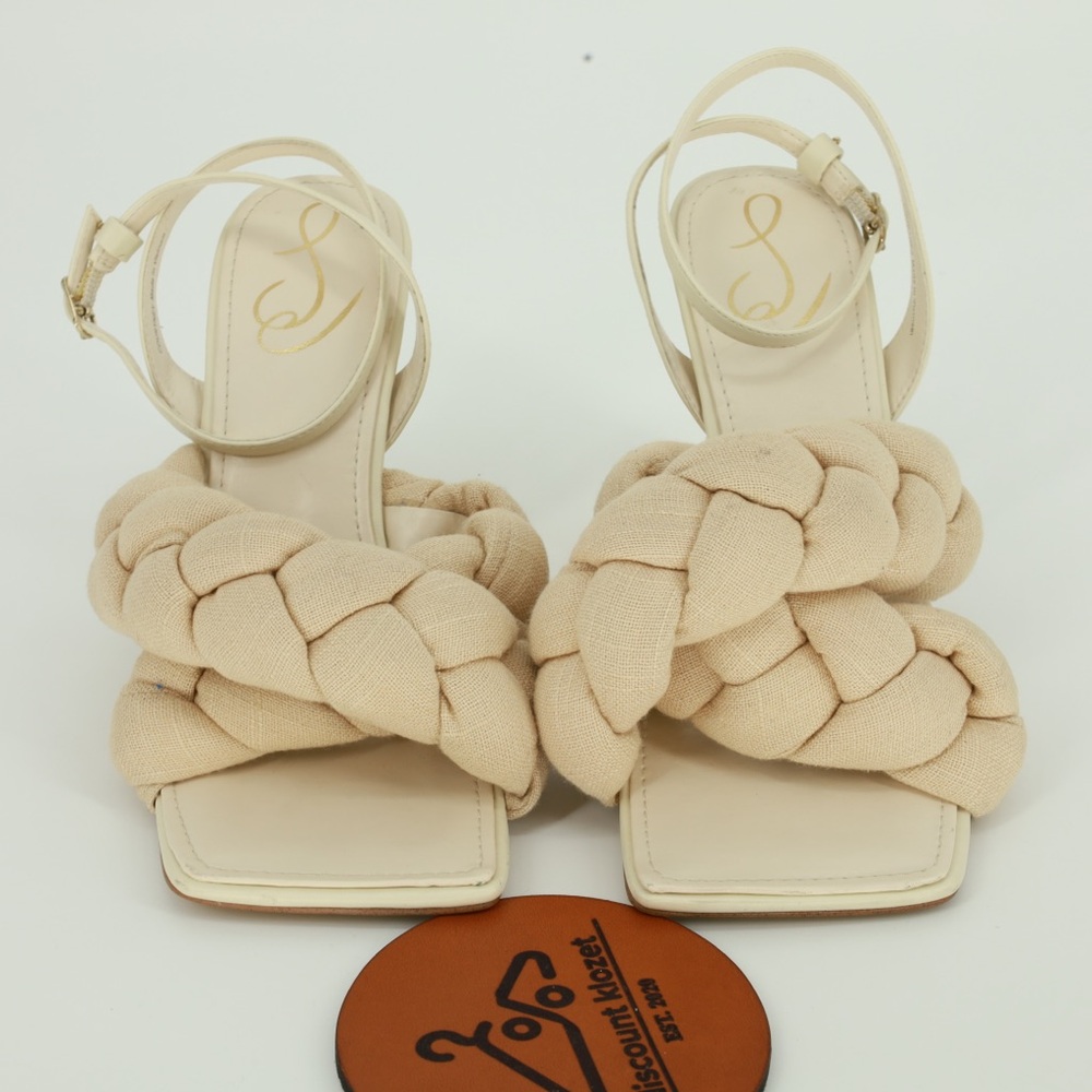 SAM EDELMAN Courtney Fabric Braided-Strap Sandals BEHAB63 Size 8.5 Square Toe